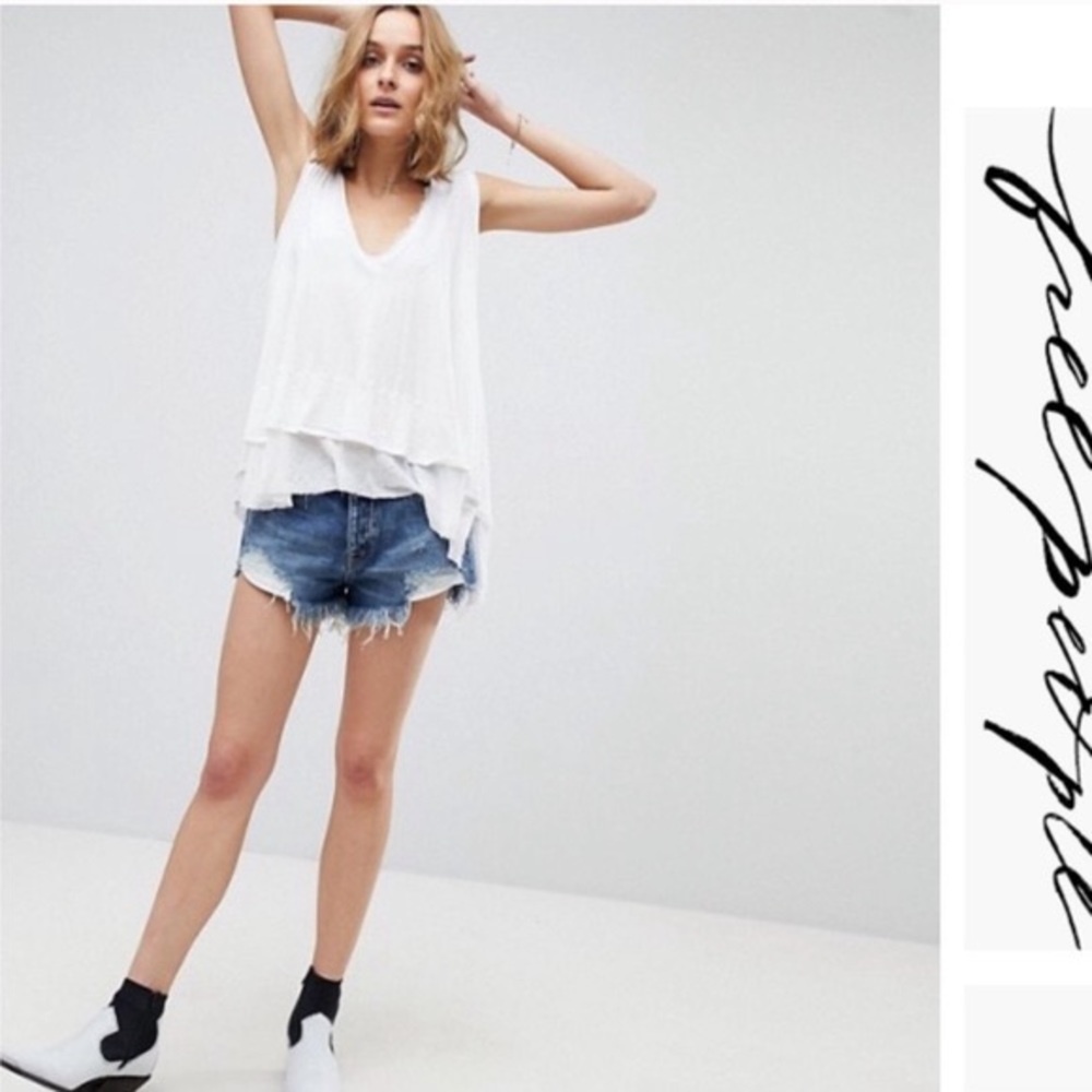 Free People We the Free Peachy Tee in White